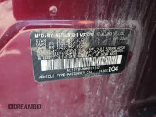 2017 Mitsubishi Mirage ES with VIN ML32F3FJ6HHF14592, listed as a Copart auction lot 65472224 with 130,216 mi miles and Salvage title. Bid and sale history available at DreamBid. Image 13.