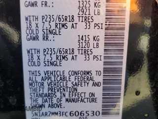 2015 Nissan Pathfinder SV with VIN 5N1AR2MM3FC606530, listed as a Copart auction lot 53937825 with 180,197 mi miles and Salvage Title. Bid and sale history available at carsss.com. Image 14.