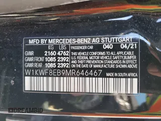 2021 Mercedes-Benz C 300 with VIN W1KWF8EB9MR646467, listed as a Copart auction lot 45903255 with 42,663 mi miles and Salvage Title. Bid and sale history available at carsss.com. Image 14.