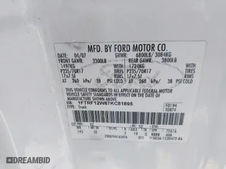 2007 Ford F-150 XL with VIN 1FTRF12W87KC81895, listed as a IAAI auction lot 41214873 with 231,058 mi miles. Bid and sale history available at carsss.com. Image 9.