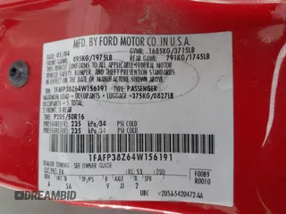 2004 Ford Focus ZTS with VIN 1FAFP38Z64W156191, listed as a IAAI auction lot 41553142 with Not Provided miles and . Bid and sale history available at carsss.com. Image 9.