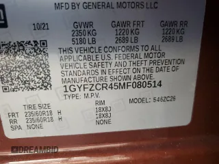2021 Cadillac XT4 FWD Premium Luxury with VIN 1GYFZCR45MF080514, listed as a Copart auction lot 44666043 with 4,339 mi miles. Bid and sale history available at carsss.com. Image 13.