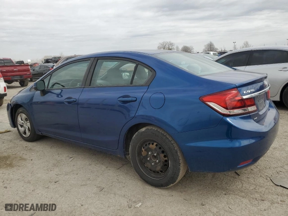 2013 Honda Civic Sdn LX with VIN 19XFB2F51DE079601, listed as a Copart auction lot 49495795 with 177,386 mi miles and Salvage Title. Bid and sale history available at carsss.com. Image 2.