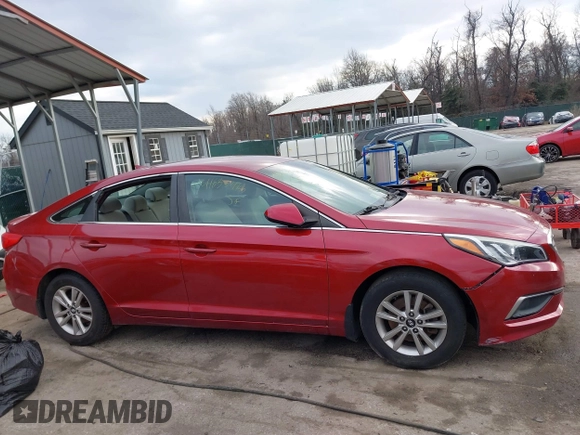 2016 Hyundai Sonata SE with VIN 5NPE24AF9GH414904, listed as a IAAI auction lot 41633415 with 107,778 mi miles and . Bid and sale history available at carsss.com. Image 13.