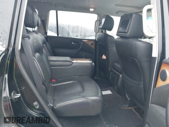 2011 Infiniti QX56 7-passenger with VIN JN8AZ2NF5B9504016, listed as a IAAI auction lot 41617136 with 210,584 mi miles and . Bid and sale history available at DreamBid. Image 8.
