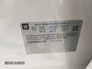2014 Buick Regal with VIN 2G4GK5EX9E9287858, listed as a IAAI auction lot 41608772 with 47,827 mi miles. Bid and sale history available at carsss.com. Image 9.