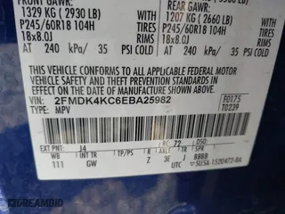 2014 Ford Edge Limited with VIN 2FMDK4KC6EBA25982, listed as a IAAI auction lot 41774808 with 99,669 mi miles. Bid and sale history available at carsss.com. Image 9.