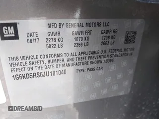2018 Cadillac CT6 Luxury AWD z VIN 1G6KD5RS6JU101040, wystawiony jako IAAI lot #42271248 z przebiegiem 88 470 mil mil oraz . Historia ofert i sprzedaży dostępna na DreamBid. Obrazek 9.