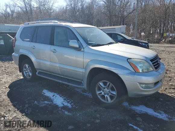 2005 Lexus GX 470 with VIN JTJBT20X450081856, listed as a Copart auction lot 46337545 with 382,956 mi miles and Clean Title. Bid and sale history available at DreamBid. Image 4.