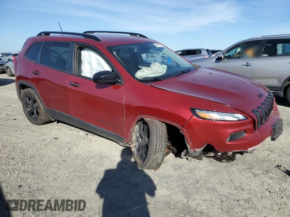 2017 Jeep Cherokee Sport with VIN 1C4PJLABXHW654803, listed as a Copart auction lot 46879225 with 138,377 mi miles and Salvage title. Bid and sale history available at DreamBid. Image 4.