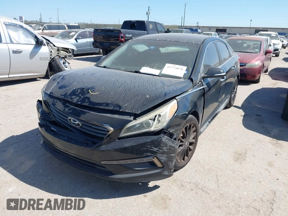 2015 Hyundai Sonata Limited with VIN 5NPE34AF9FH189704, listed as a IAAI auction lot 41774078 with 175,042 mi miles and . Bid and sale history available at carsss.com. Image 2.