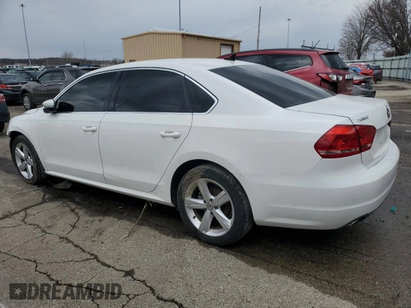 2013 Volkswagen Passat SE with VIN 1VWBN7A39DC029977, listed as a Copart auction lot 46787035 with 106,801 mi miles and Salvage title. Bid and sale history available at DreamBid. Image 2.