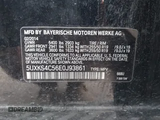 2014 BMW X5 xDrive35d with VIN 5UXKS4C56E0J93861, listed as a IAAI auction lot 41906775 with 149,263 mi miles. Bid and sale history available at carsss.com. Image 9.