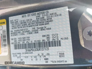 2016 Ford Fusion SE Hybrid with VIN 3FA6P0LU3GR127121, listed as a IAAI auction lot 41840795 with 88,281 mi miles. Bid and sale history available at carsss.com. Image 9.