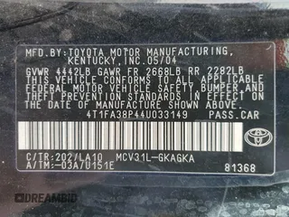 2004 Toyota Solara SE with VIN 4T1FA38P44U033149, listed as a Copart auction lot 42169825 with 315,847 mi miles and Clean Title. Bid and sale history available at carsss.com. Image 12.