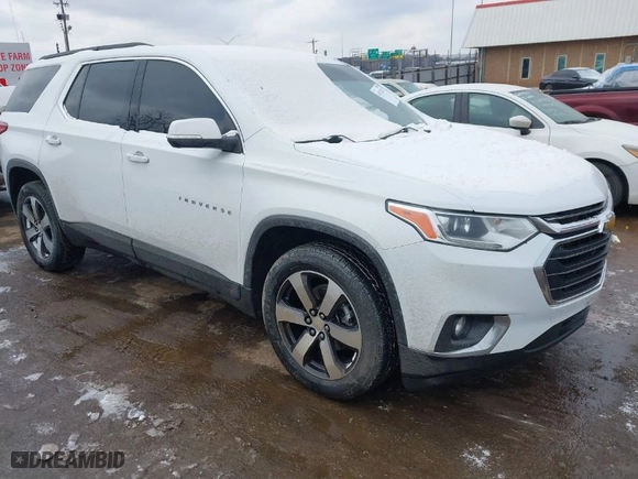 2021 Chevrolet Traverse LT Leather with VIN 1GNERHKWXMJ218191, listed as a IAAI auction lot 41512332 with 87,206 mi miles. Bid and sale history available at carsss.com. Image 1.