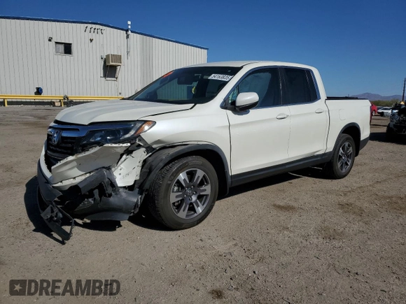 2018 Honda Ridgeline RTL-T z VIN 5FPYK3F64JB005416, wystawiony jako Copart lot #54163835 z przebiegiem 57 677 mil mil oraz Szkody całkowita. Historia ofert i sprzedaży dostępna na DreamBid. Obrazek 1.