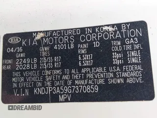 2016 Kia Soul + with VIN KNDJP3A59G7370859, listed as a IAAI auction lot 41941040 with 1 mi miles. Bid and sale history available at carsss.com. Image 9.