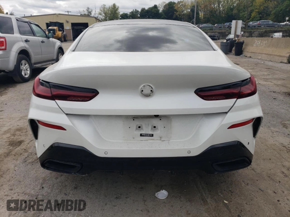 2020 BMW 8 Series M850i with VIN WBAGV8C03LBP48760, listed as a Copart auction lot 73453334 with Not Provided miles and Salvage Title. Bid and sale history available at carsss.com. Image 6.