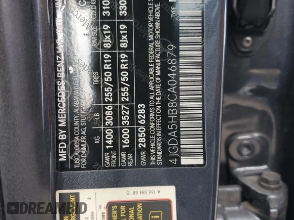 2012 Mercedes-Benz M with VIN 4JGDA5HB8CA046879, listed as a Copart auction lot 48428245 with 97,369 mi miles and Salvage Title. Bid and sale history available at carsss.com. Image 13.