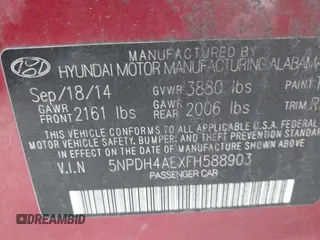 2015 Hyundai Elantra SE с VIN 5NPDH4AEXFH588903, выставлен на аукционе IAAI как лот 42419313 с пробегом 140 191 миль миль и . История ставок и продаж доступна на DreamBid. Изображение 9.