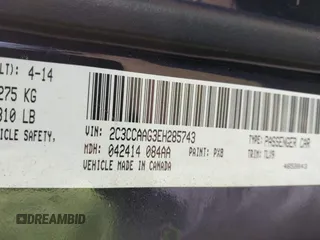 2014 Chrysler 300 with VIN 2C3CCAAG3EH285743, listed as a IAAI auction lot 41773664 with 182,034 mi miles. Bid and sale history available at carsss.com. Image 9.