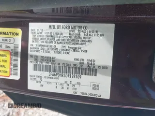 2013 Ford Fusion SE z VIN 3FA6P0HR5DR198109, wystawiony jako IAAI lot #42459993 z przebiegiem 119 372 mil mil oraz . Historia ofert i sprzedaży dostępna na DreamBid. Obrazek 9.