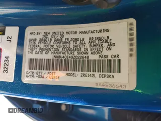 2009 Toyota Corolla with VIN 1NXBU40E49Z022648, listed as a IAAI auction lot 42042633 with 134,628 mi miles. Bid and sale history available at carsss.com. Image 9.