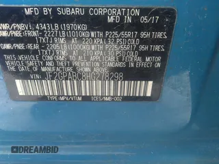 2017 Subaru Crosstrek Premium with VIN JF2GPABC8HG278298, listed as a IAAI auction lot 35632003 with 89,377 mi miles. Bid and sale history available at carsss.com. Image 9.