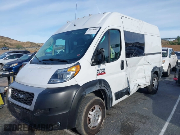 2021 Ram ProMaster Cargo with VIN 3C6LRVBG6ME513686, listed as a IAAI auction lot 41675654 with 76,989 mi miles. Bid and sale history available at carsss.com. Image 18.