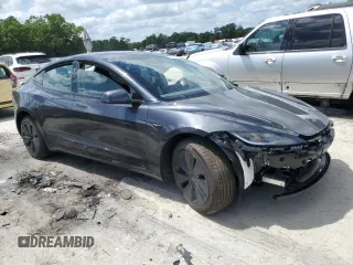 2025 Tesla Model 3 Long Range with VIN 5YJ3E1EAXSF922964, listed as a Copart auction lot 51526785 with Not Provided miles and Salvage Title. Bid and sale history available at DreamBid. Image 4.