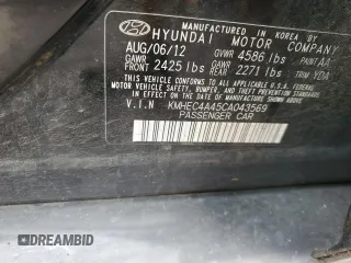 2012 Hyundai Sonata Hybrid with VIN KMHEC4A45CA043569, listed as a Copart auction lot 50185855 with 120,728 mi miles and Salvage Title. Bid and sale history available at DreamBid. Image 12.
