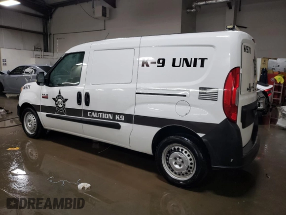 2016 Ram ProMaster City Cargo Tradesman with VIN ZFBERFAT9G6A94237, listed as a Copart auction lot 85283334 with 131,206 mi miles and Salvage title. Bid and sale history available at DreamBid. Image 2.