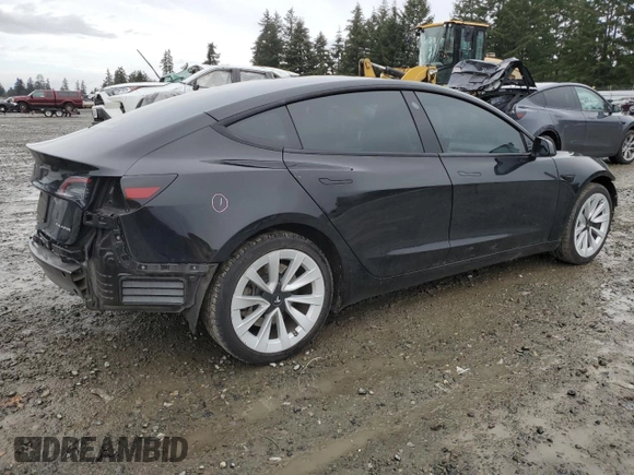 2023 Tesla Model 3 Long Range with VIN 5YJ3E1EB9PF607217, listed as a Copart auction lot 50103645 with 82,198 mi miles and Salvage Title. Bid and sale history available at DreamBid. Image 3.