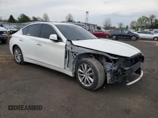 2015 Infiniti Q50 Premium with VIN JN1BV7AR1FM394225, listed as a Copart auction lot 52984735 with 128,305 mi miles and Salvage Title. Bid and sale history available at carsss.com. Image 4.