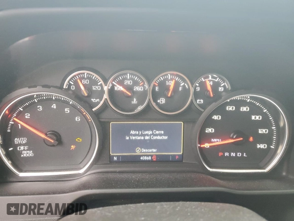 2022 Chevrolet Silverado 1500 Custom with VIN 3GCPWBEK3NG174845, listed as a Copart auction lot 43876995 with 40,868 mi miles and Salvage Title. Bid and sale history available at DreamBid. Image 9.
