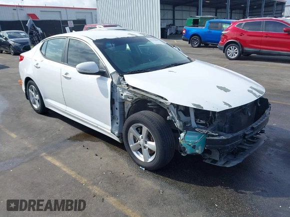2015 Kia Optima LX with VIN 5XXGM4A72FG463383, listed as a IAAI auction lot 41666486 with 165,822 mi miles. Bid and sale history available at carsss.com. Image 1.