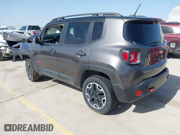 2016 Jeep Renegade Trailhawk with VIN ZACCJBCT9GPD44524, listed as a IAAI auction lot 41729209 with 96,619 mi miles and . Bid and sale history available at carsss.com. Image 3.