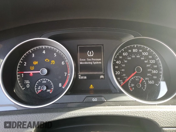 2020 Volkswagen Golf TSI z VIN 3VWG57AU5LM010192, wystawiony jako Copart lot #57451655 z przebiegiem 93 938 mil mil oraz Szkoda całkowita • Salvage title. Historia ofert i sprzedaży dostępna na DreamBid. Obrazek 9.