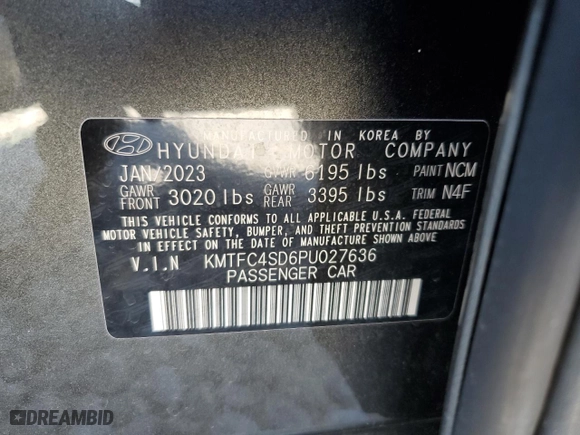 2023 Genesis G90 e-SC with VIN KMTFC4SD6PU027636, listed as a Copart auction lot 70834784 with 14,606 mi miles and Salvage Title. Bid and sale history available at carsss.com. Image 14.