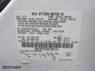 2018 Ford EcoSport SE with VIN MAJ3P1TE3JC183776, listed as a IAAI auction lot 41791030 with 66,684 mi miles. Bid and sale history available at carsss.com. Image 9.