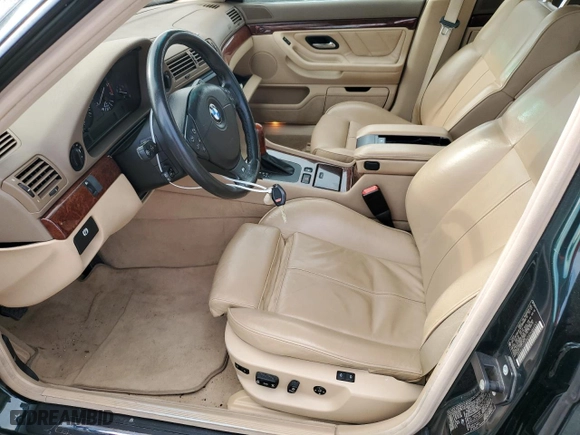 2001 BMW 7 Series 740iA with VIN WBAGG83401DN86357, listed as a Copart auction lot 49689955 with 0 mi miles and Salvage Title. Bid and sale history available at carsss.com. Image 8.