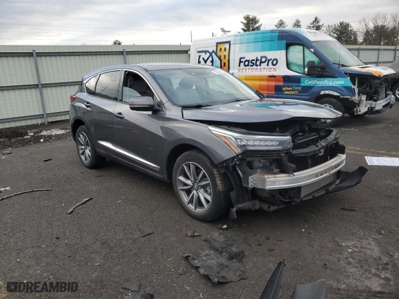 2020 Acura RDX w/Technology Pkg with VIN 5J8TC2H54LL009997, listed as a Copart auction lot 43806625 with 0 mi miles and Salvage Title. Bid and sale history available at carsss.com. Image 4.