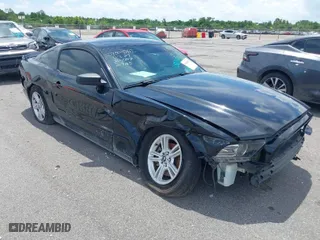 2014 Ford Mustang V6 with VIN 1ZVBP8AM3E5217165, listed as a IAAI auction lot 39801387 with 108,505 mi miles. Bid and sale history available at carsss.com. Image 6.
