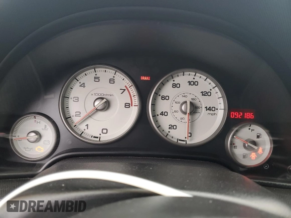 2005 Acura RSX with VIN JH4DC53835S010815, listed as a Copart auction lot 89394445 with 92,186 mi miles and Salvage title. Bid and sale history available at DreamBid. Image 9.