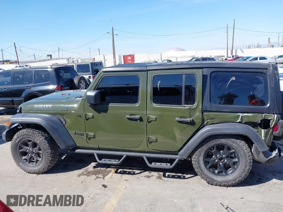 2022 Jeep Wrangler Unlimited Sport with VIN 1C4HJXDG5NW113205, listed as a IAAI auction lot 41836171 with 30,446 mi miles and . Bid and sale history available at DreamBid. Image 15.