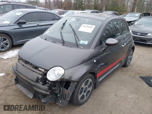 2016 FIAT 500e with VIN 3C3CFFGE1GT184091, listed as a IAAI auction lot 41335256 with 54,899 mi miles and . Bid and sale history available at DreamBid. Image 2.