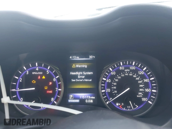 2016 Infiniti Q50 2.0t Premium with VIN JN1CV7AR3GM250973, listed as a IAAI auction lot 41099907 with 115,173 mi miles. Bid and sale history available at carsss.com. Image 7.