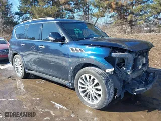 2017 Infiniti QX80 with VIN JN8AZ2ND2H9830413, listed as a IAAI auction lot 41635528 with 106,970 mi miles. Bid and sale history available at carsss.com. Image 1.