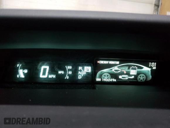 2012 Toyota Prius One with VIN JTDKN3DU1C1550265, listed as a Copart auction lot 52774195 with 193,249 mi miles and Clean Title. Bid and sale history available at carsss.com. Image 9.